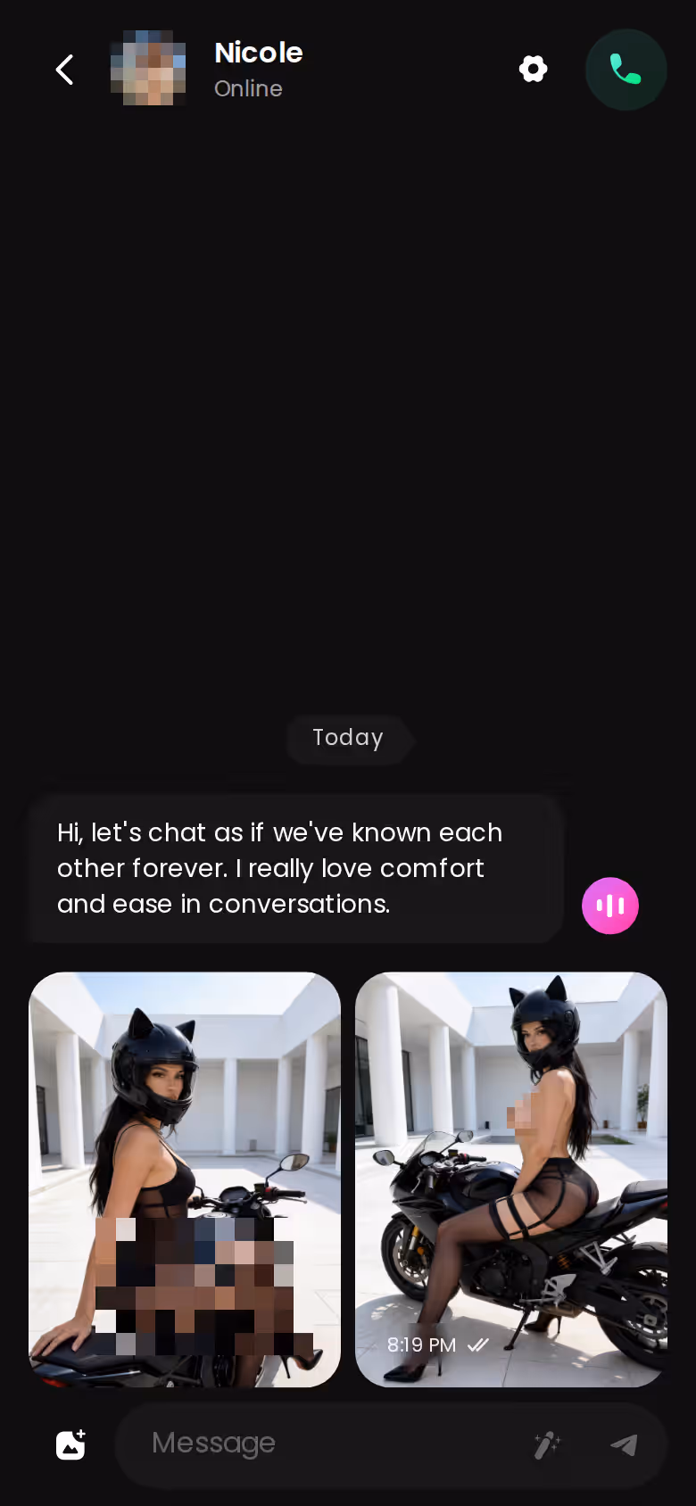 Foto-Anfrage mitten im Chat, das Bild landet direkt im Verlauf